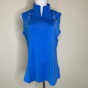 Annika Cutter & Buck Sleeveless Golf Polo Blue Sz Large